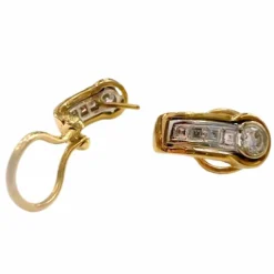 Boucles d'oreilles contemporaines or et diamants