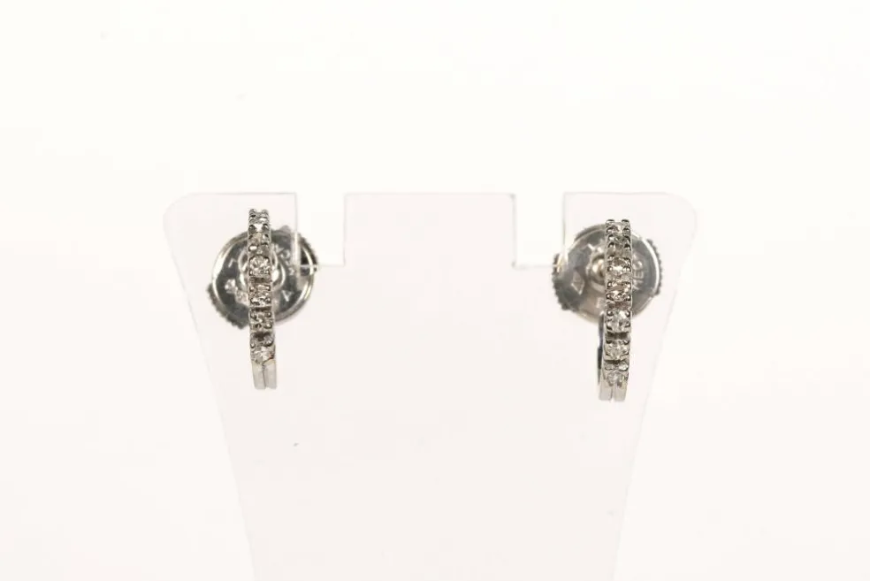 Boucles d'oreilles contemporaines or blanc diamants