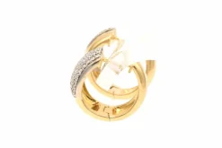 Boucles d'oreilles contemporaines en or jaune 18 carats serties de diamants