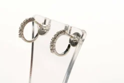 Boucles d'oreilles contemporaines or blanc diamants