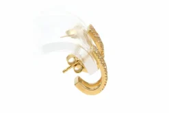 Boucles d'oreilles contemporaines en or jaune 18 carats serties de diamants