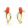 Boucles d'oreilles Corail Antique en Or Jaune