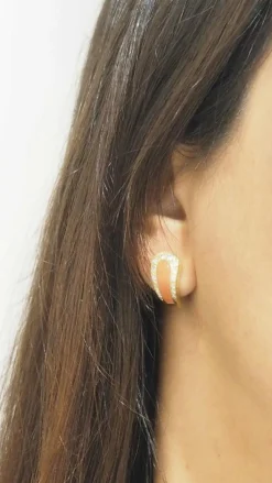 Boucles d'Oreilles Corail Et Diamants