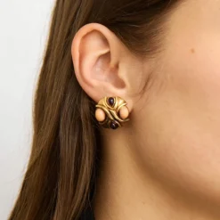 Boucles d'oreilles Corail & Améthystes