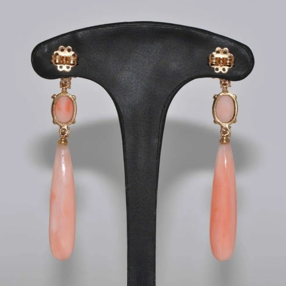 Boucles d'oreilles Corail Diamants