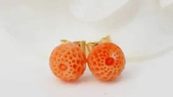 Boucles d'oreilles corail sculpté