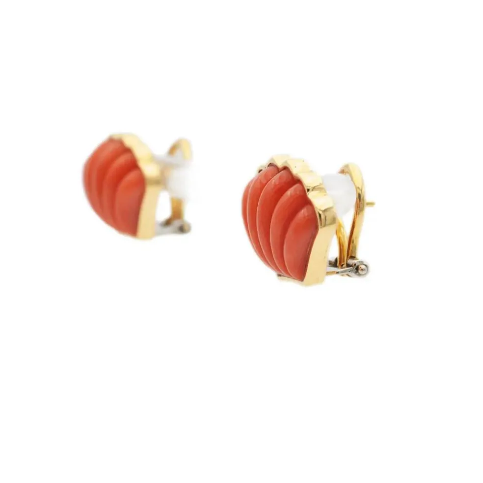 Boucles d'oreilles corail or jaune MOMO