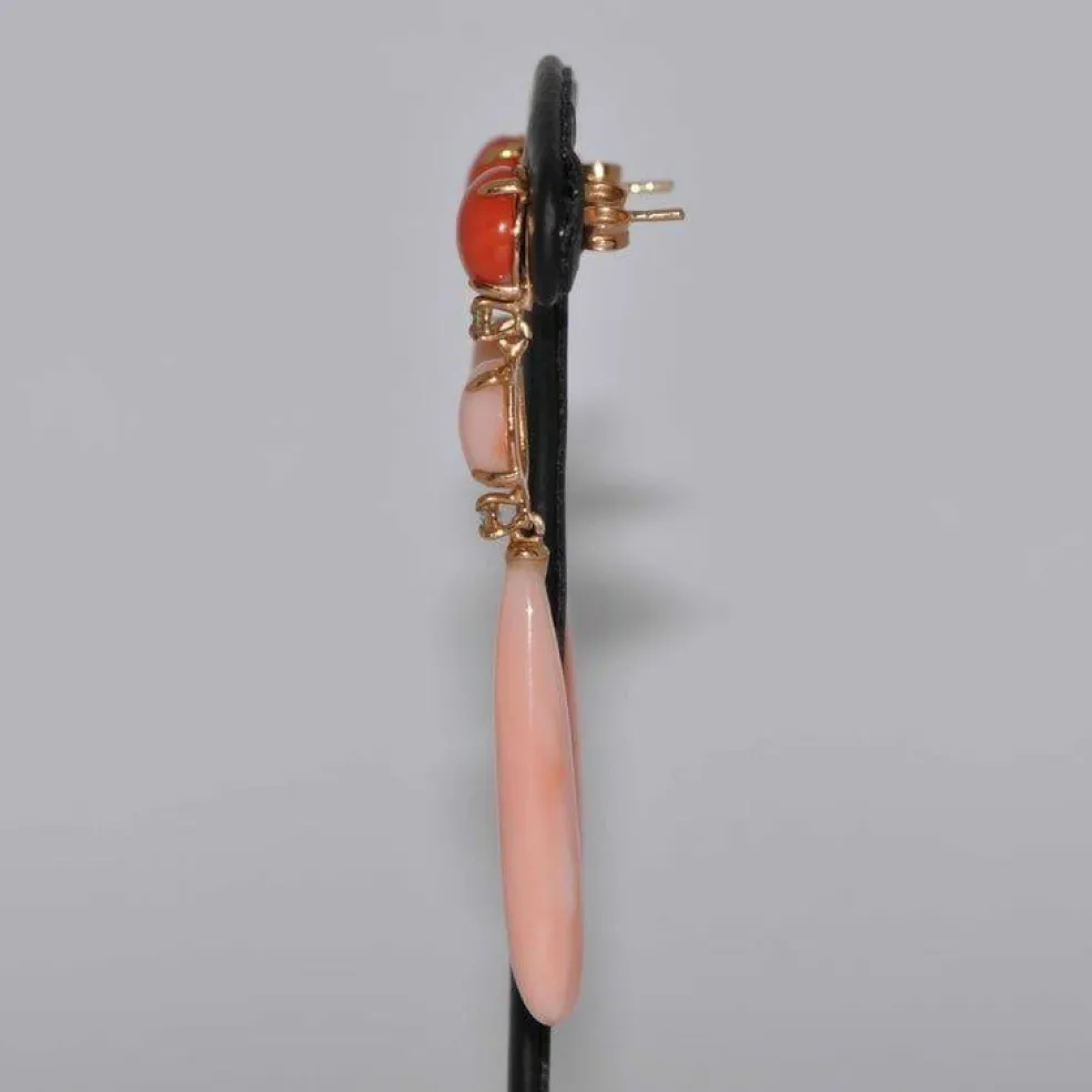 Boucles d'oreilles Corail Diamants