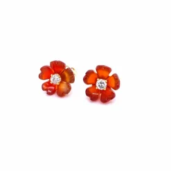 Boucles d’oreilles Cornaline Diamant