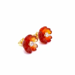 Boucles d’oreilles Cornaline Diamant