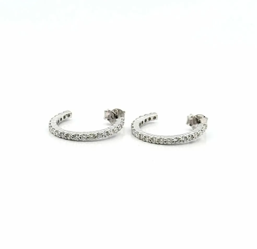 Boucles d’oreilles créole or blanc et diamants