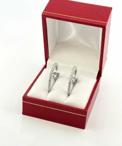 Boucles d’oreilles créole or blanc et diamants