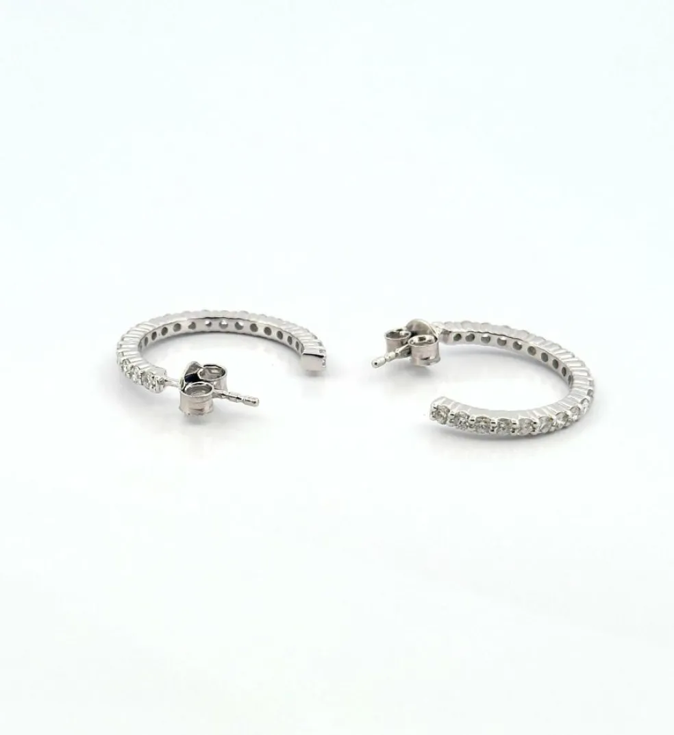Boucles d’oreilles créole or blanc et diamants