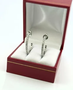 Boucles d’oreilles créole or blanc et diamants