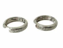 Boucles d'oreilles Créoles Diamants Or Blanc