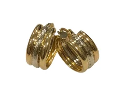 Boucles d’oreilles créoles ciselées 3 ors