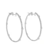 Boucles d'Oreilles Créoles Or Blanc et Diamants
