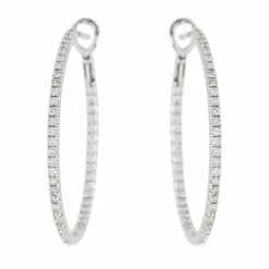 Boucles d'oreilles Créoles Or blanc Diamant