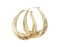 Boucles d'oreilles créoles torsadés en or jaune