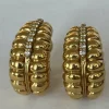 Boucles d'Oreilles Créoles Or Jaune Diamants