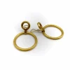 Boucles d'oreilles créoles doubles vintage en or 14 carats avec finition florentine