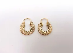 Boucles d'oreilles créoles anciennes or jaune