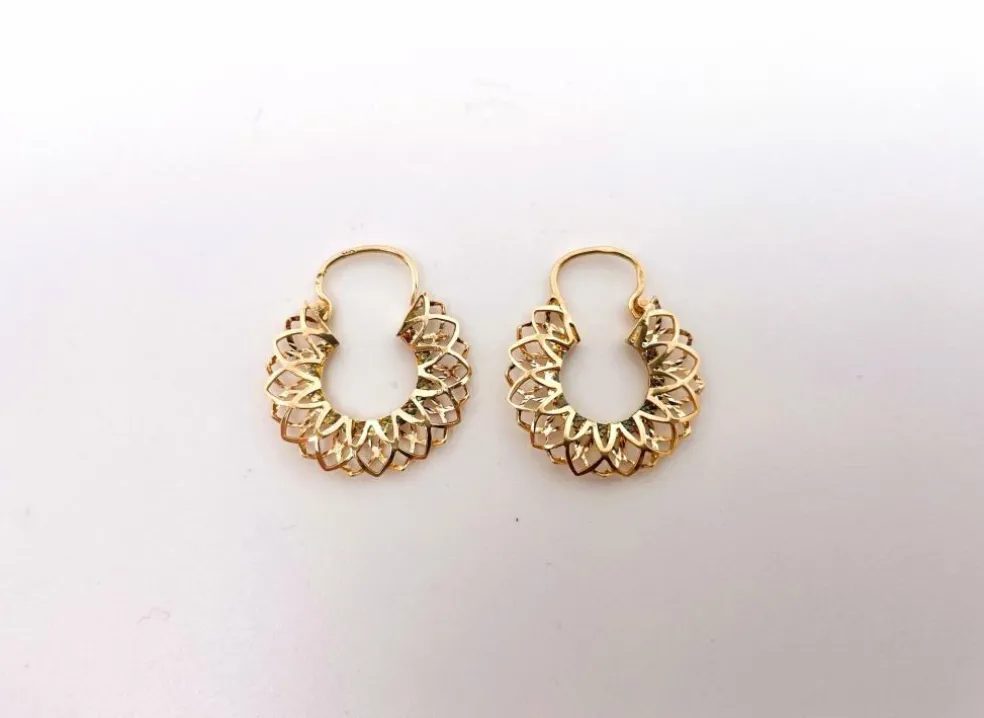 Boucles d'oreilles créoles anciennes or jaune