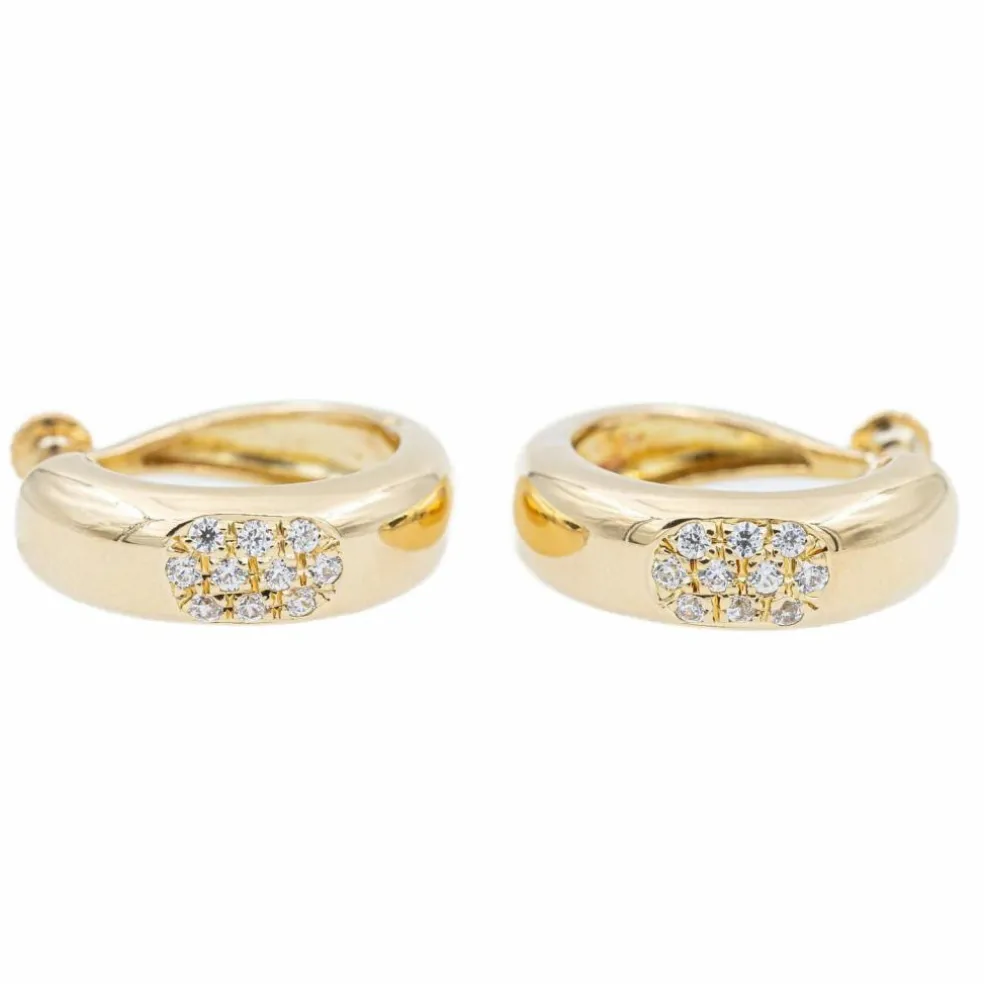 Boucles d'oreilles Créoles Or jaune Diamant