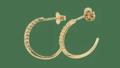 Boucles d'oreilles créoles en or jaune et diamants