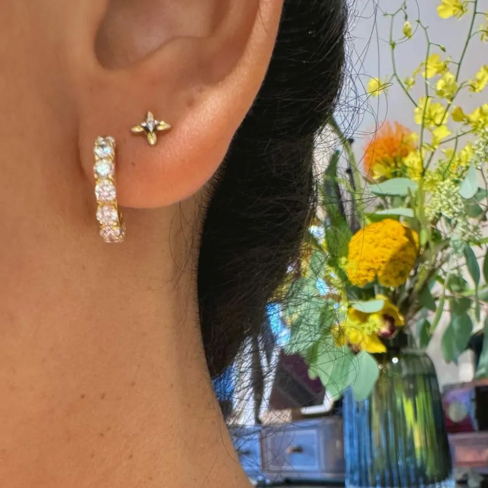 Boucles d'oreilles créoles en diamant