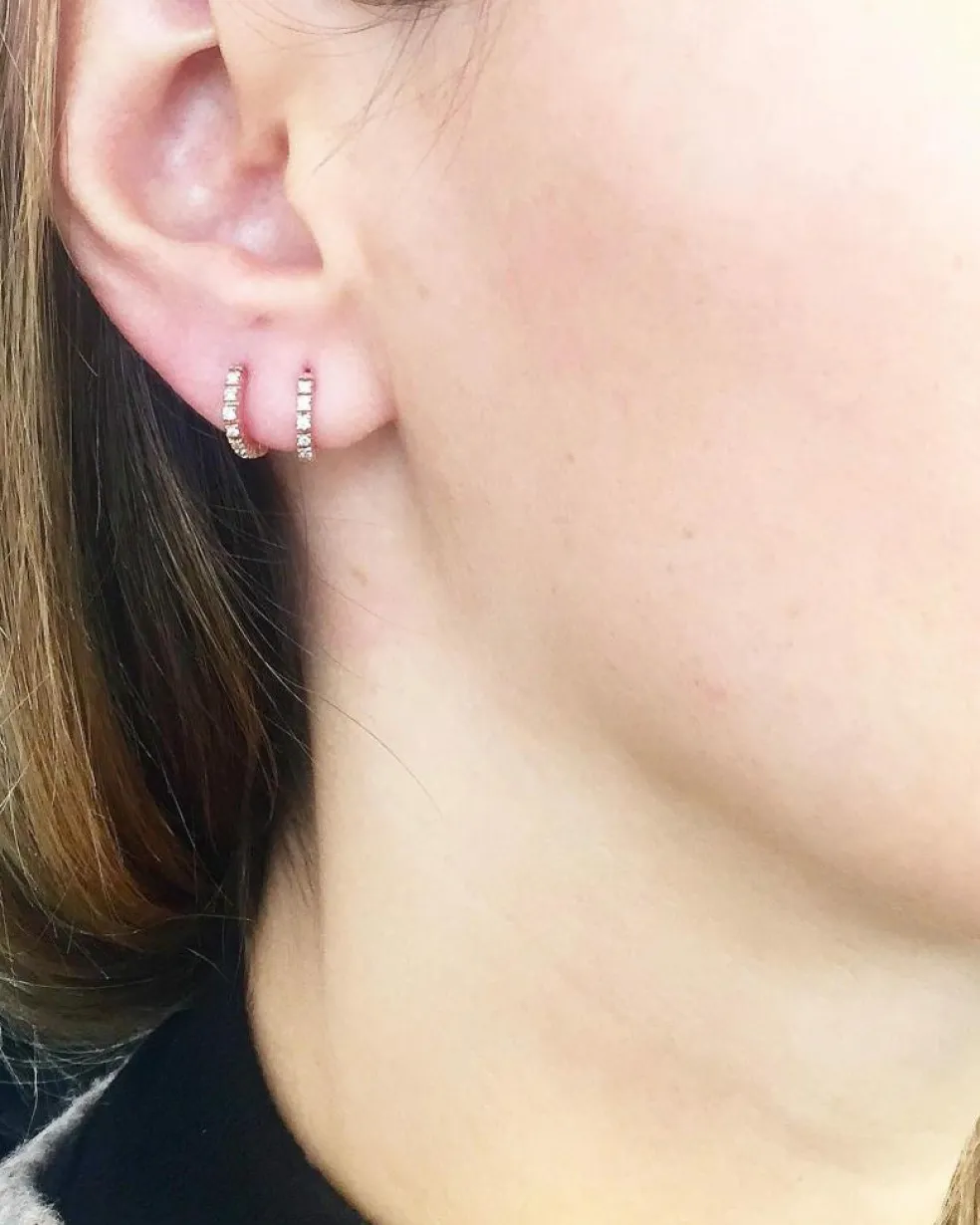 Boucles d'oreilles créoles Diamant