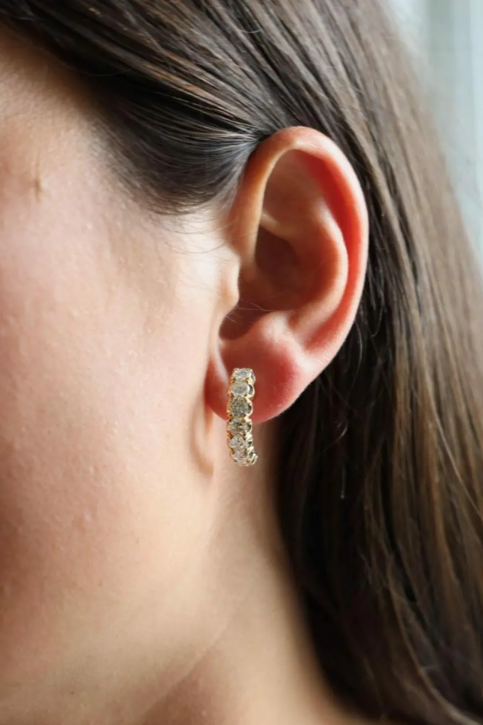 Boucles d'oreilles Créoles Or jaune Diamant