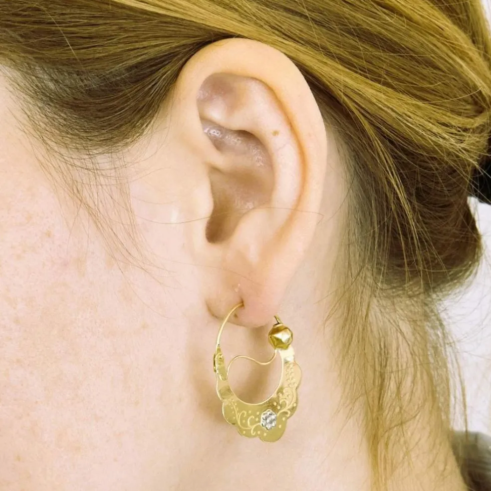 Boucles d'oreilles créoles savoyardes or jaune