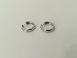 Boucles d'oreilles Créoles Diamants Or Blanc
