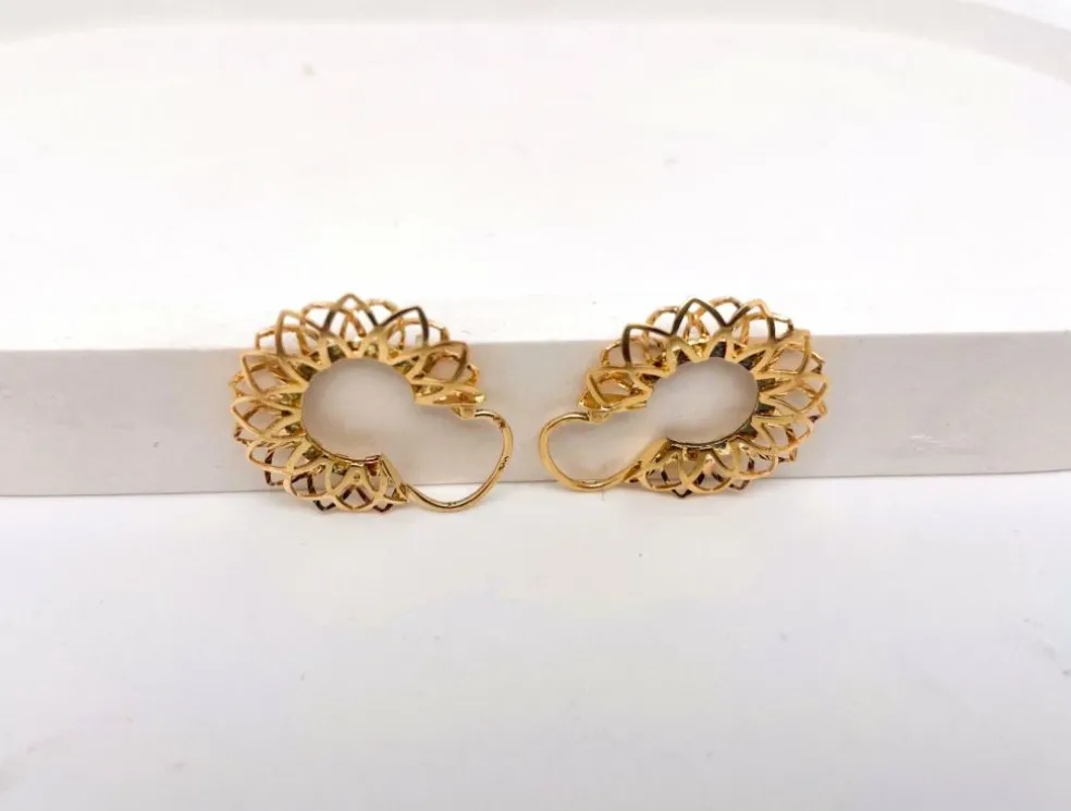 Boucles d'oreilles créoles anciennes or jaune