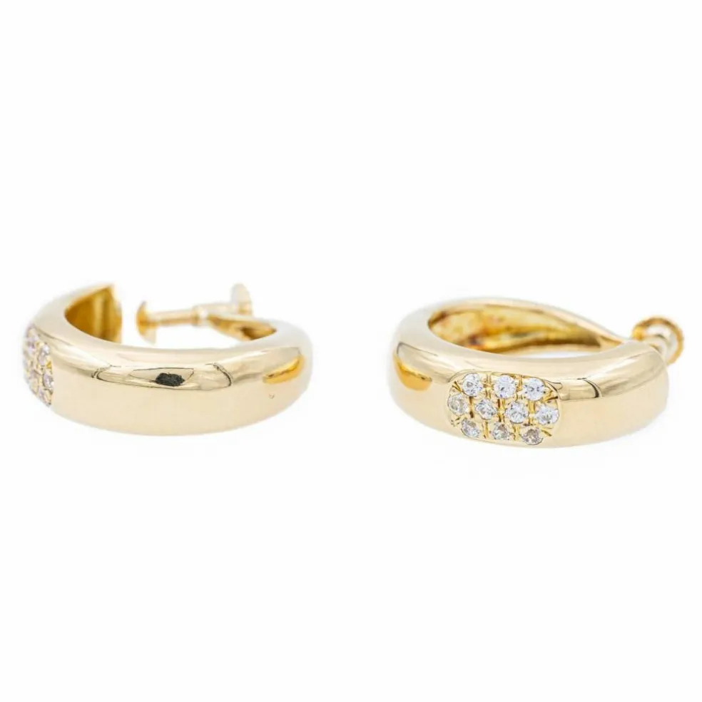 Boucles d'oreilles Créoles Or jaune Diamant