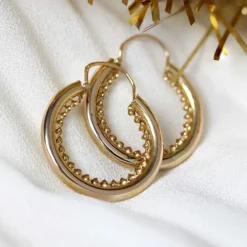 Boucles d'oreilles créoles or rose
