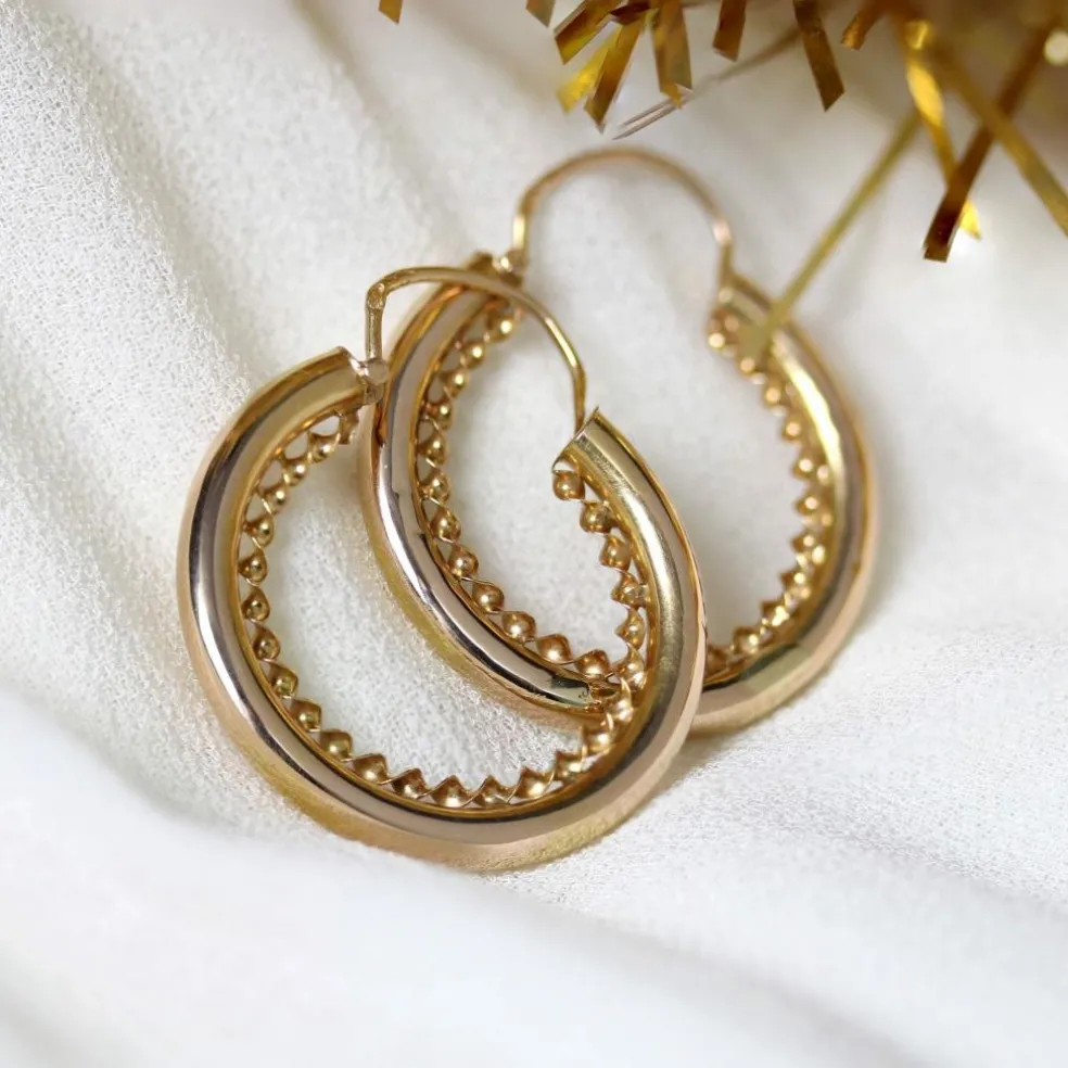 Boucles d'oreilles créoles or rose