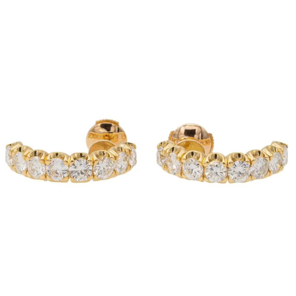 Boucles d'oreilles Créoles Or jaune Diamant