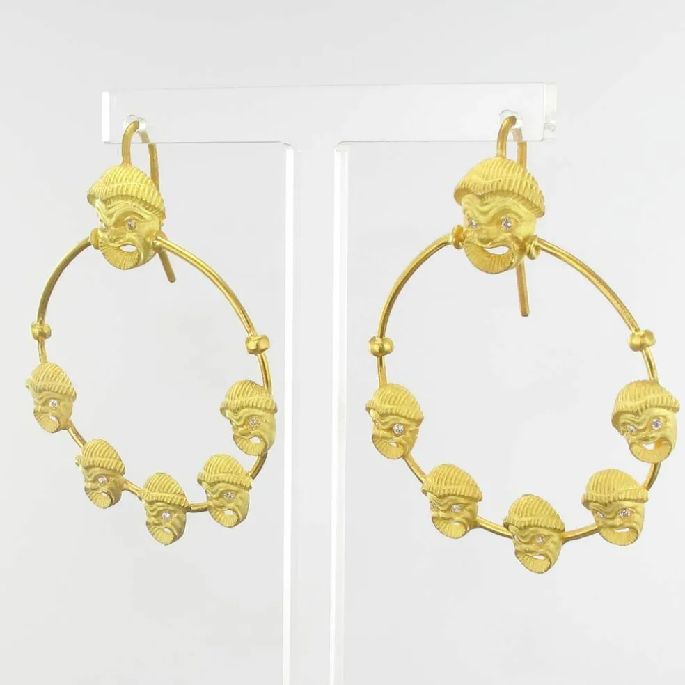 Boucles d'oreilles créoles masques