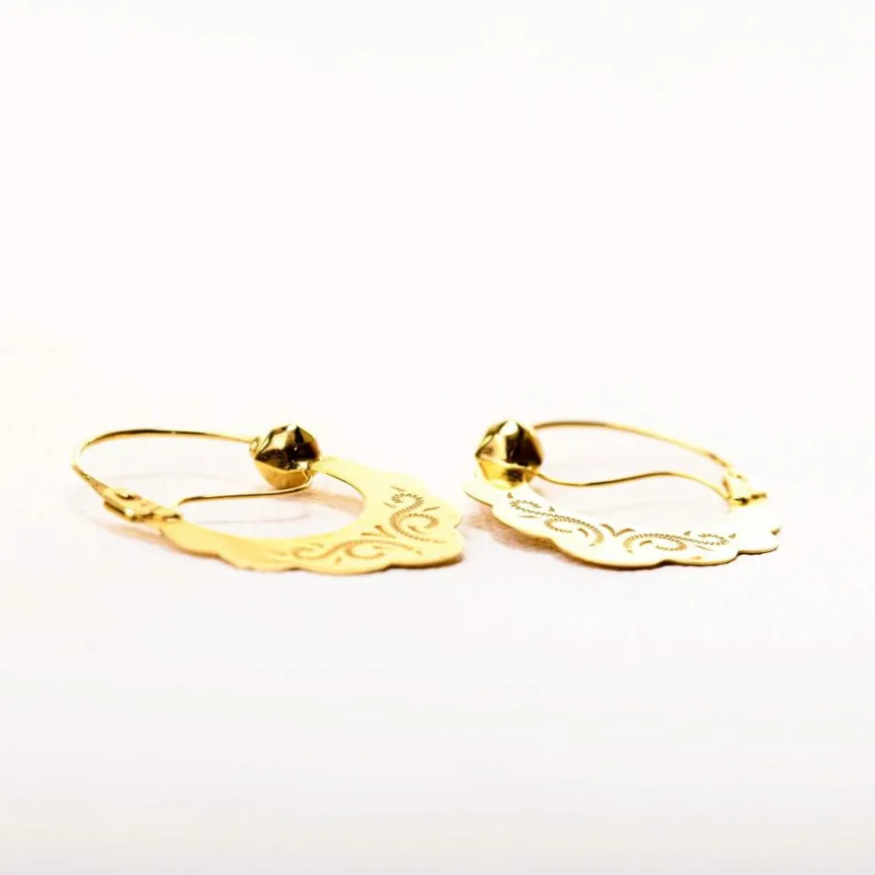 Boucles d'oreilles créoles savoyardes or jaune