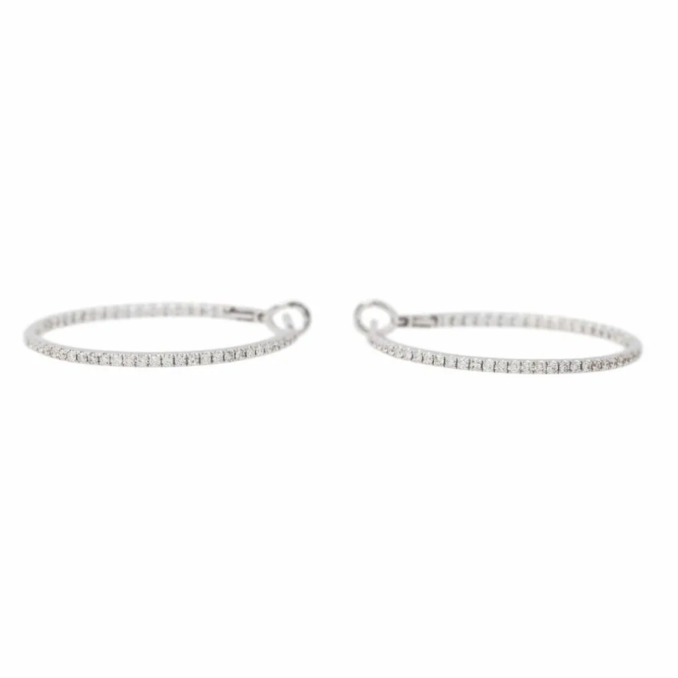 Boucles d'oreilles Créoles Or blanc Diamant
