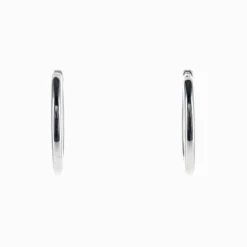 Boucles d'Oreilles Créoles Or Blanc et Diamants