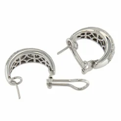 Boucles d'oreilles créoles or blanc diamants
