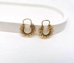 Boucles d'oreilles créoles anciennes or jaune