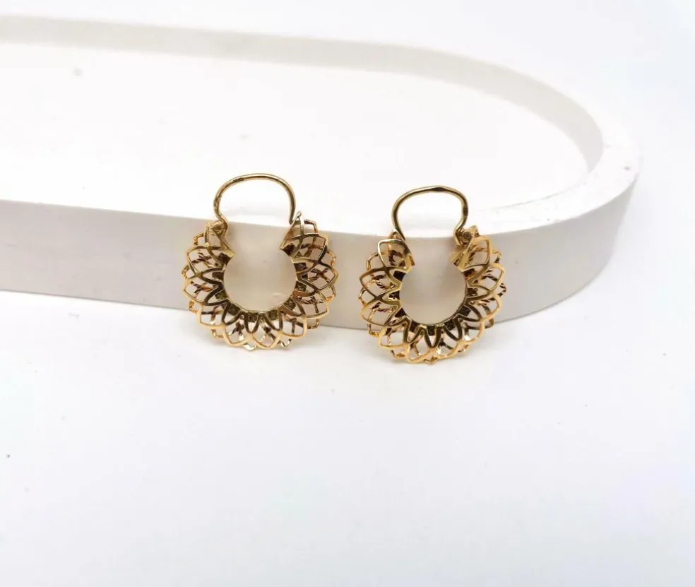 Boucles d'oreilles créoles anciennes or jaune