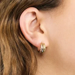 Boucles d'oreilles créoles 3 ors