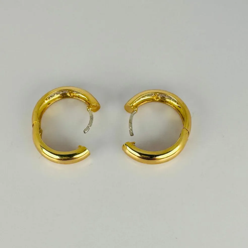Boucles d'oreilles créoles vintage avec diamants