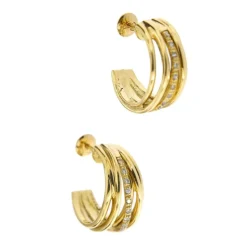 Boucles d'oreilles créoles Or jaune Diamants