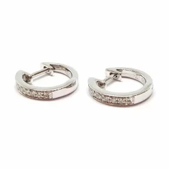 Boucles d'oreilles créoles or blanc diamants